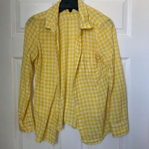 Yellow & White Checkered Gap Shirt XS